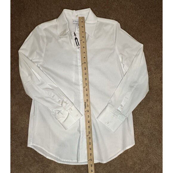 by Stacy London Women's Top Sz XXS Core Poplin Button-Front White A662035 - Picture 6 of 11
